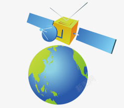 地球和卫星监控器素材