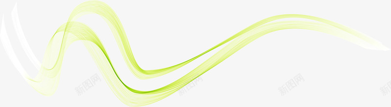 绿色曲线图案png免抠素材_新图网 https://ixintu.com 图案 曲线 梦幻 清新 简约 线条 绿色 装饰图案