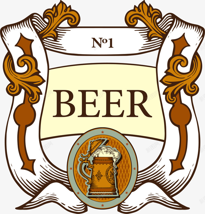 黄色标签图案png免抠素材_新图网 https://ixintu.com beer 啤酒 图案 徽章 标签 简约 装饰图案 黄色