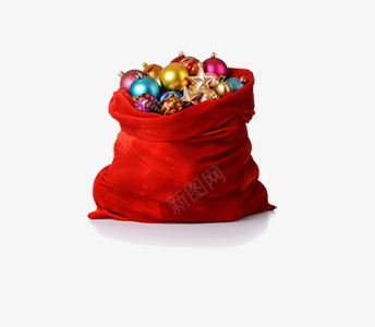 礼物袋子png免抠素材_新图网 https://ixintu.com 圣诞小球 圣诞装饰 礼品袋 礼物袋 红色