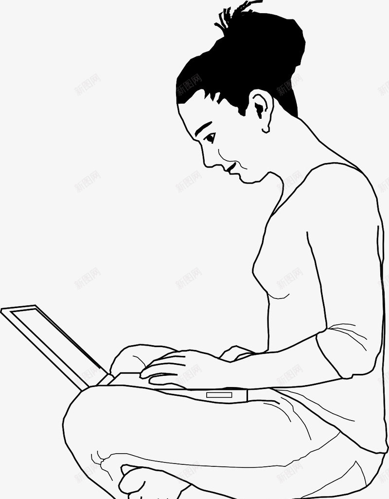 工作中的人png免抠素材_新图网 https://ixintu.com 女士 女性 工作 成年人 电脑