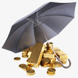 金矿山堆黄金高清图片