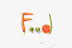 英文food蔬菜组成的英文字高清图片