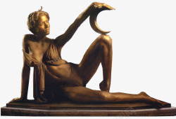 卧地古希腊神话中女性雕塑高清图片