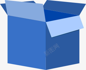 蓝色盒子png免抠素材_新图网 https://ixintu.com 卡通箱 盒夹 礼品盒 箱