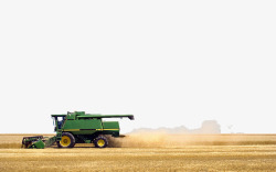 收割农地麦子插图插图机器收割麦子场景高清图片
