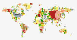 食物组成的地图素材