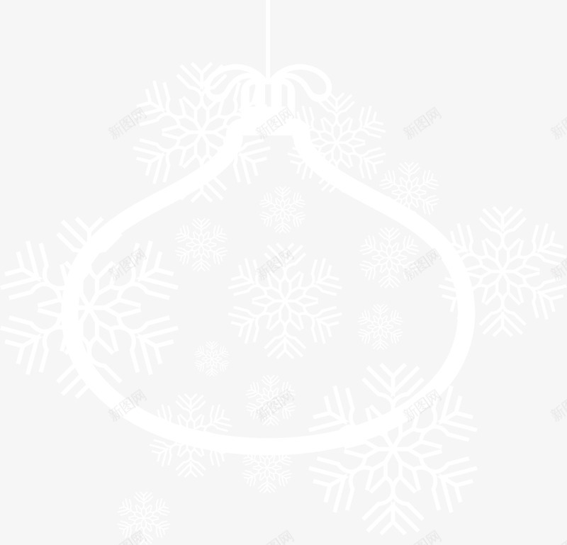 白色雪花挂件png免抠素材_新图网 https://ixintu.com 冬天 冬季 圣诞节 寒冬 白色挂件 装饰图案 雪花