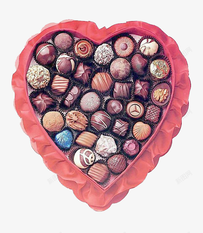 心形巧克力盒子png免抠素材_新图网 https://ixintu.com 巧克力 心形盒子 甜食 礼品 糖果