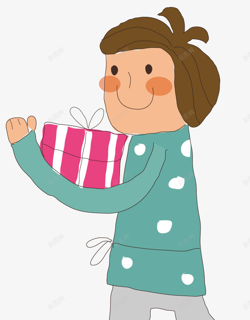 抱着礼物的人矢量图ai免抠素材_新图网 https://ixintu.com 人物 卡通 卡通人 孩子 抱着礼物的孩子 礼品盒 矢量图