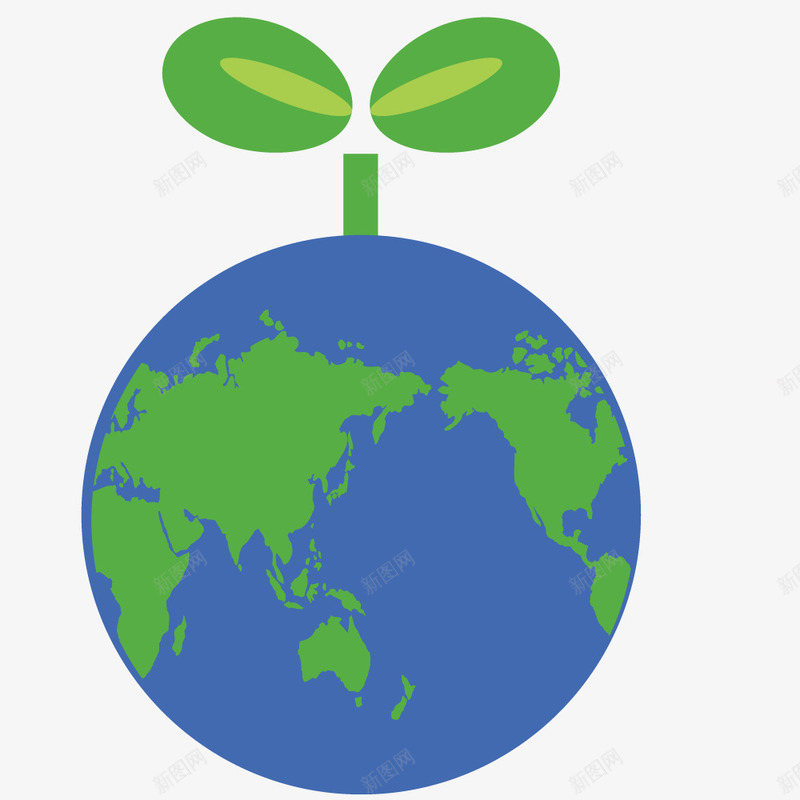 发芽的地球卡通图png免抠素材_新图网 https://ixintu.com 创意 卡通 发芽 地球 嫩芽 植物 简图 绿植