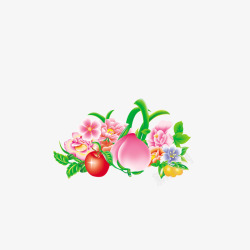 花卉桃子苹果素材