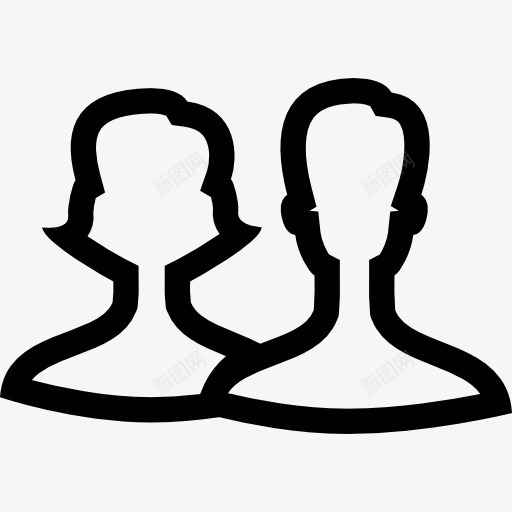 人们所象征的男性和女性的几头图标png_新图网 https://ixintu.com 两人的象征 人 夫妻 头 女 概述 男