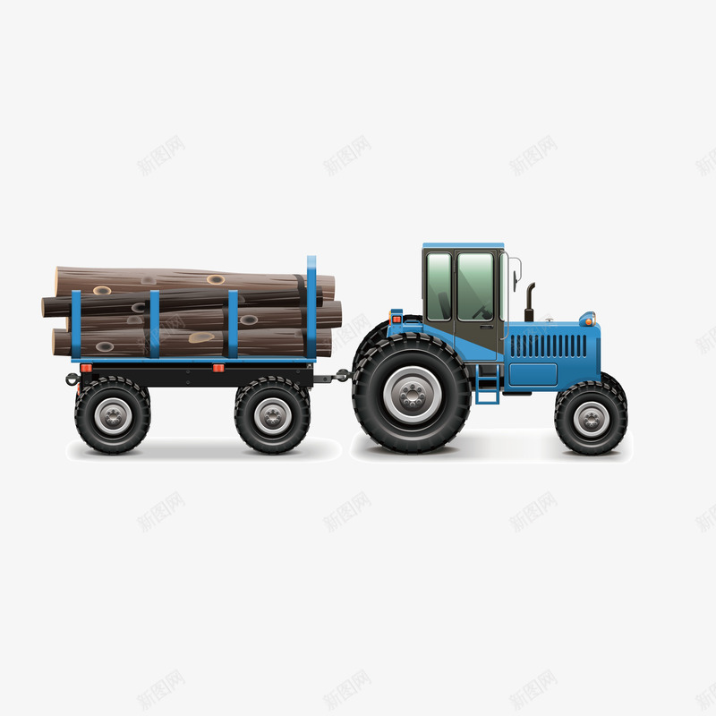 农用拉木材车png免抠素材_新图网 https://ixintu.com 农业 农资 拖拉机 机械