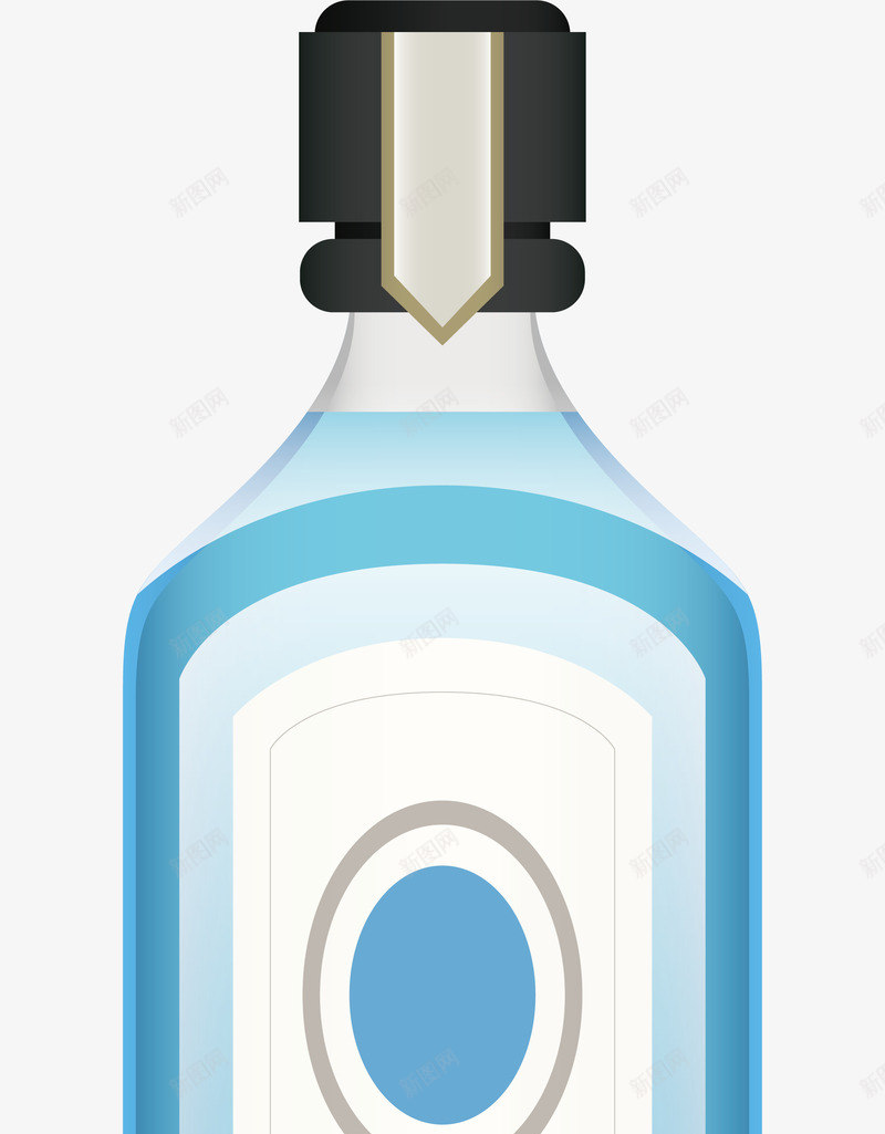 蓝色空瓶png免抠素材_新图网 https://ixintu.com 卡通酒瓶 啤酒瓶 白酒瓶 空瓶 空酒瓶 红酒瓶 葡萄酒瓶 蓝色 酒瓶矢量