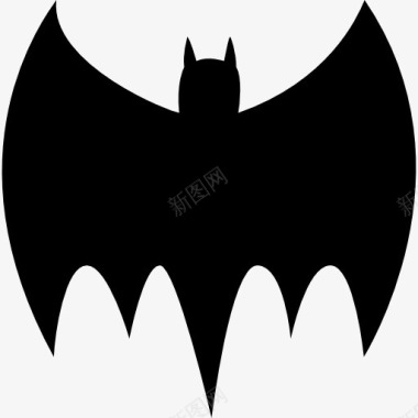 蝙蝠的黑色剪影图标图标