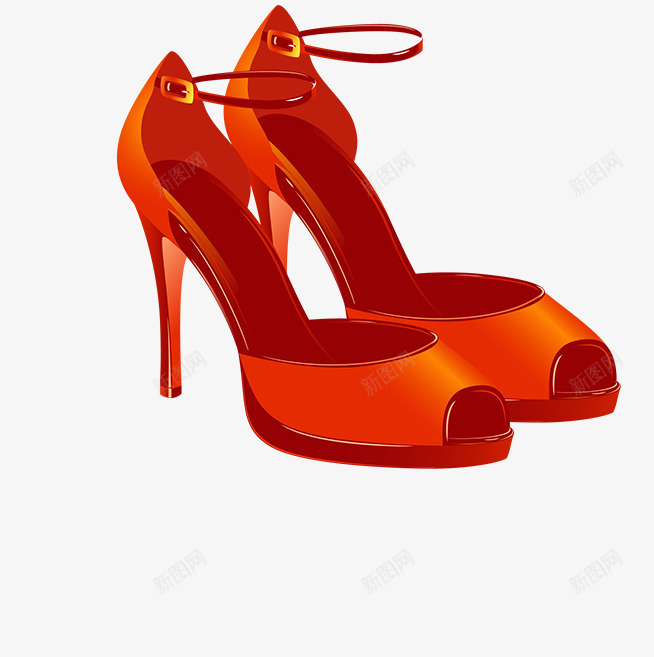 一双红鞋子png免抠素材_新图网 https://ixintu.com 卡通 女性 服饰 红色鞋子 配饰 鞋子