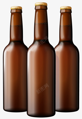 三瓶金属盖子的啤酒png免抠素材_新图网 https://ixintu.com 啤酒 玻璃 玻璃瓶 瓶盖 盖子 金属