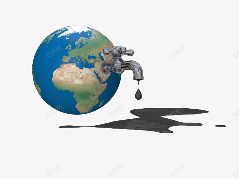 地球污水排水png免抠素材_新图网 https://ixintu.com 创意 地球 手绘 排水 水龙头 污水