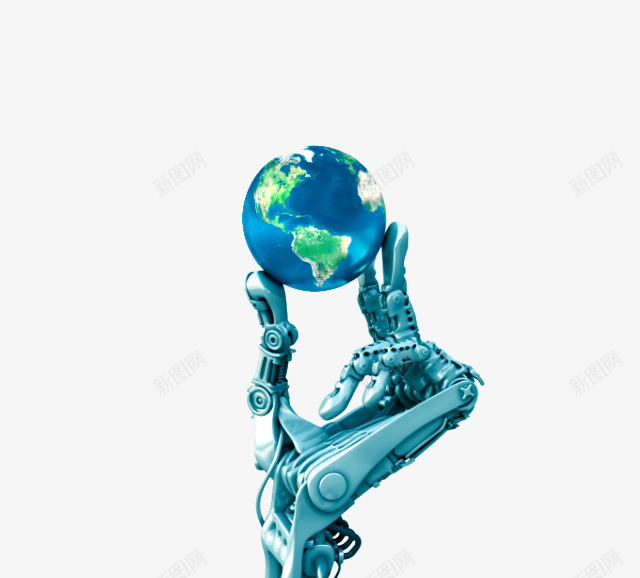 机器人手上的地球仪png免抠素材_新图网 https://ixintu.com h5 机器人手上的地球仪 科技