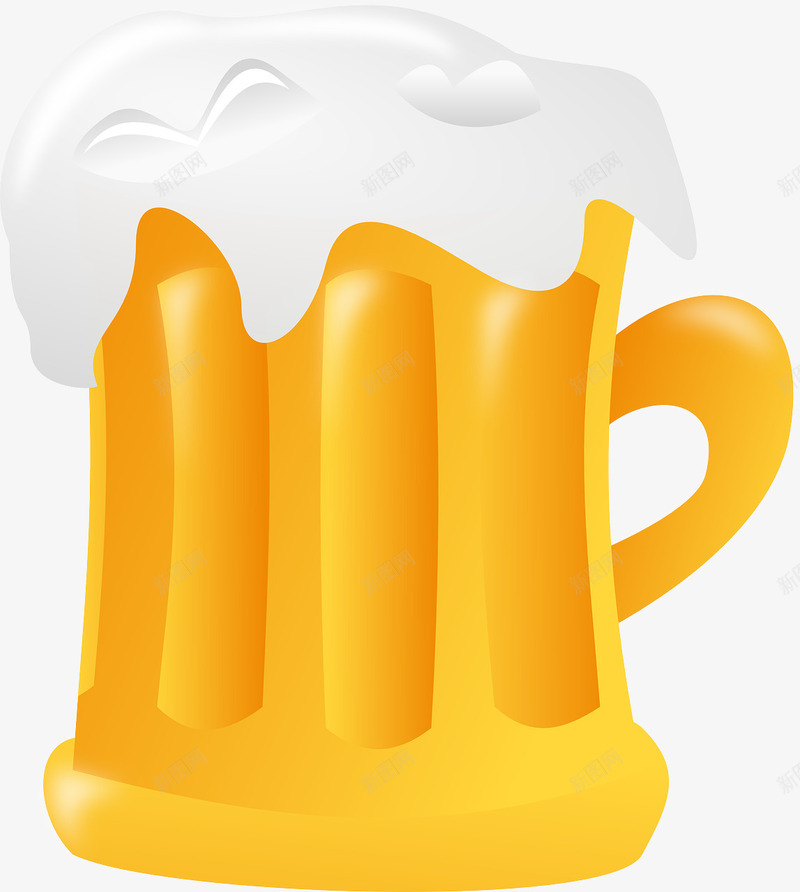 黄色的啤酒杯png免抠素材_新图网 https://ixintu.com 啤酒 啤酒杯 黄色