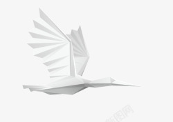 飞翔纸鹤白色折纸纸鹤装饰图高清图片