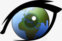 绿色的卡通地球眼睛素材