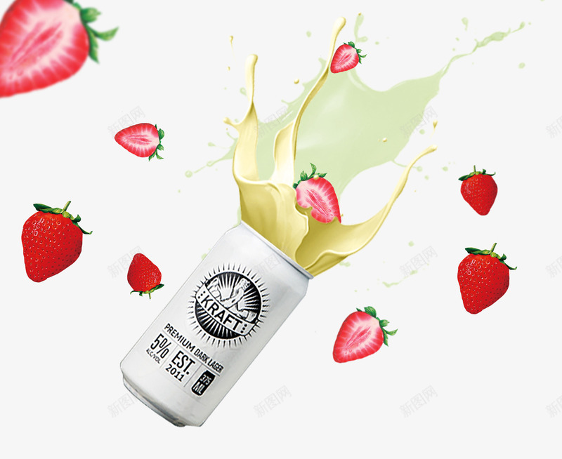 牛奶喷溅效果png免抠素材_新图网 https://ixintu.com 创意 创意广告设计 液体牛奶 牛奶 牛奶广告 牛奶泡 草莓