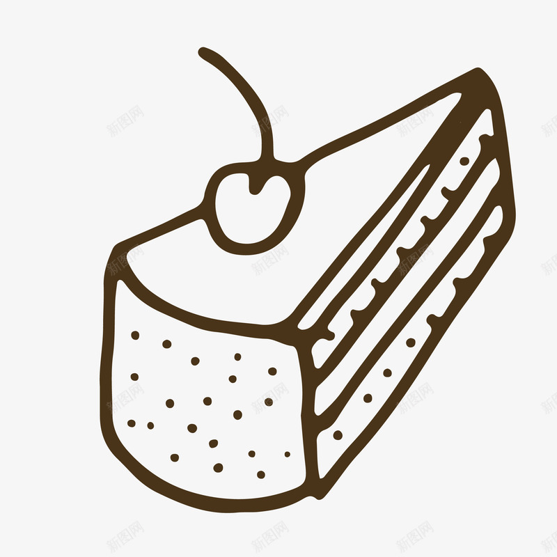 卡通手绘一块蛋糕png免抠素材_新图网 https://ixintu.com 一块蛋糕 创意 动漫动画 卡通手绘 樱桃蛋糕 艺术