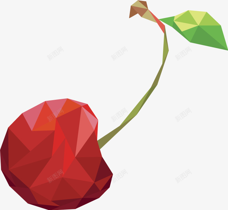 马赛克樱桃png免抠素材_新图网 https://ixintu.com 几何图水果 创意水果 樱桃 红色 马赛克 马赛克水果