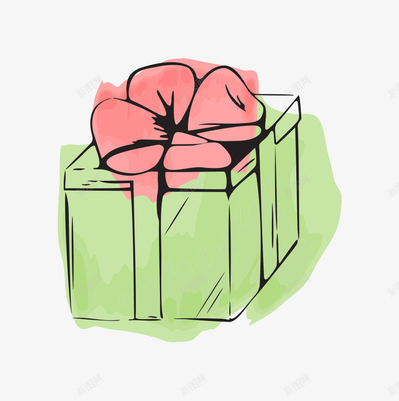 神秘的礼物盒矢量图ai免抠素材_新图网 https://ixintu.com 卡通 礼品盒 礼物 绿色 矢量图