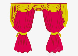 红色飘窗华丽的舞台帷幕窗帘高清图片