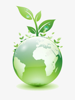 绿色环保地球幼苗素材