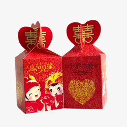 婚庆保暖用品红色创意喜糖包装高清图片