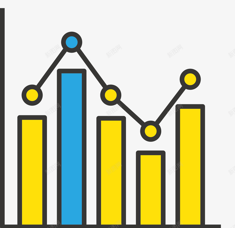 黄色数据报告曲线图矢量图eps免抠素材_新图网 https://ixintu.com 扁平风格 报告图 数学曲线 数据曲线 曲线图 矢量扁平曲线图 黄色 矢量图