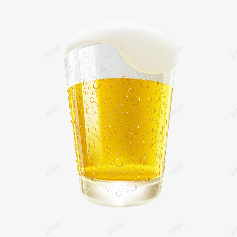 冒白色泡泡的啤酒杯png免抠素材_新图网 https://ixintu.com 啤酒杯 黄色啤酒