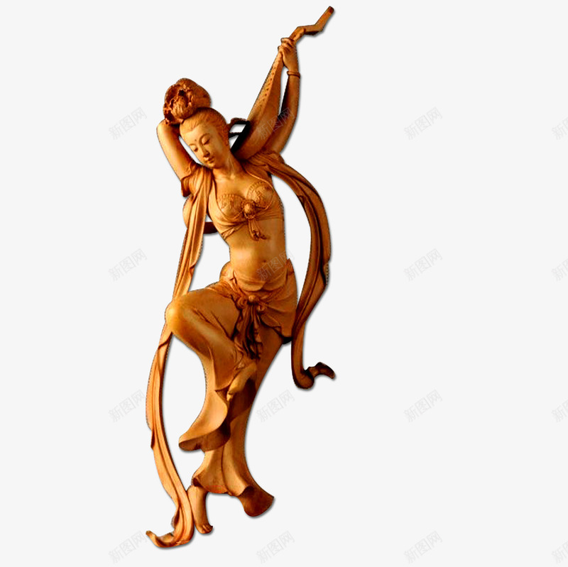 女性雕像png免抠素材_新图网 https://ixintu.com 女性 木质 观音 雕像