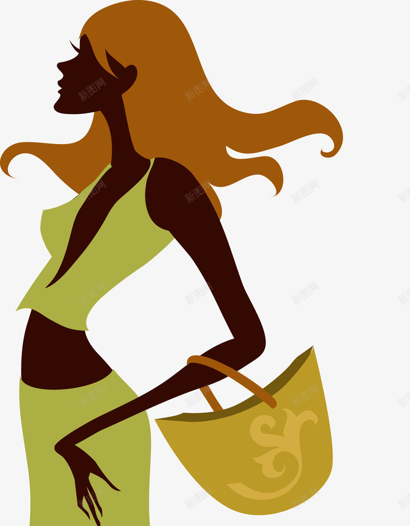 拿着提包的女性png免抠素材_新图网 https://ixintu.com 人物 人物矢量图 卡通人物 女人 女性 客户 新客户 新老客户 时尚女性 消费者 矢量女人 老客户 购物袋