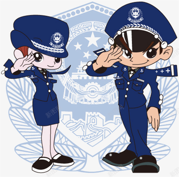 蓝衣服军人png免抠素材_新图网 https://ixintu.com 严肃 尽责 致敬 蓝色 警察