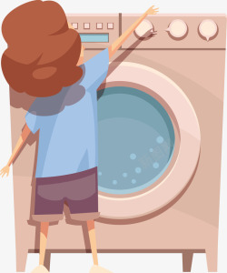 洗衣服的男孩小男孩洗衣服矢量图高清图片