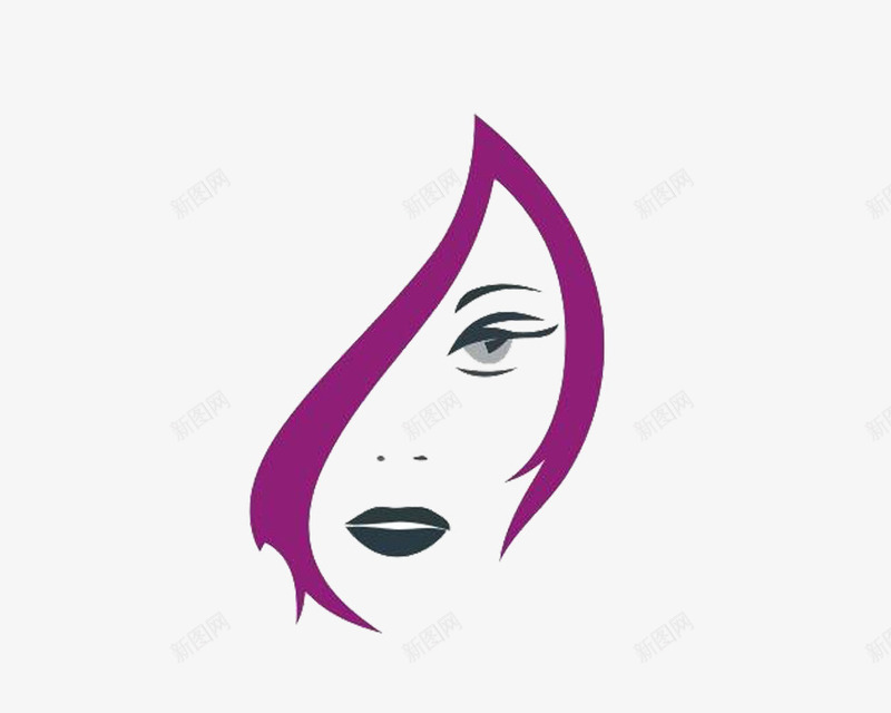女性广告符号图标png_新图网 https://ixintu.com 公共场合 头发 女性 女生符号 广告 性别 标志 标识 符号 紫发