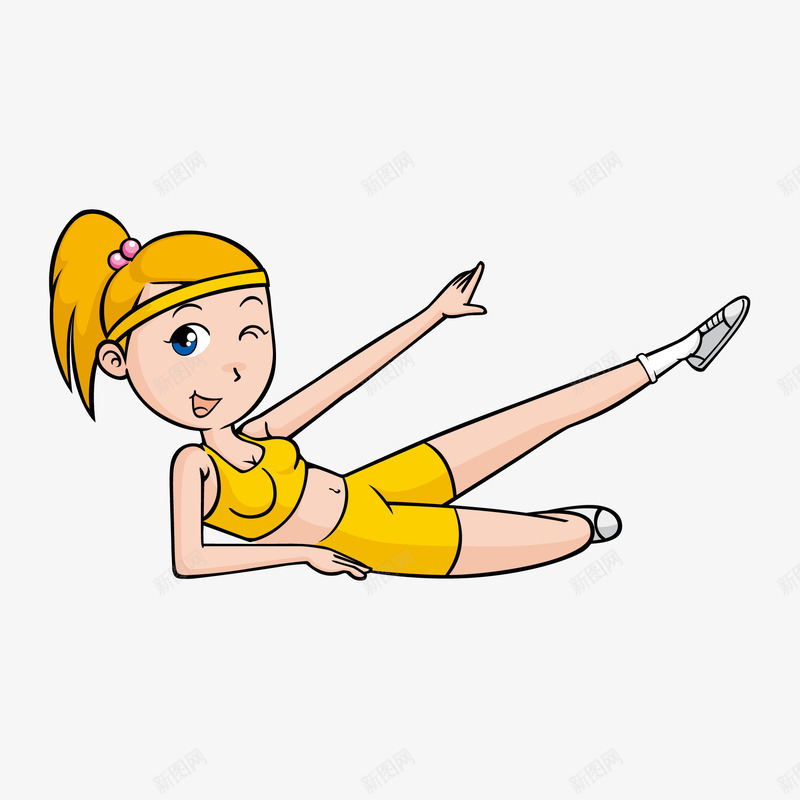 卡通跳操的人物矢量图ai免抠素材_新图网 https://ixintu.com 人物设计 卡通 女性人物 跳操 运动 锻炼 矢量图