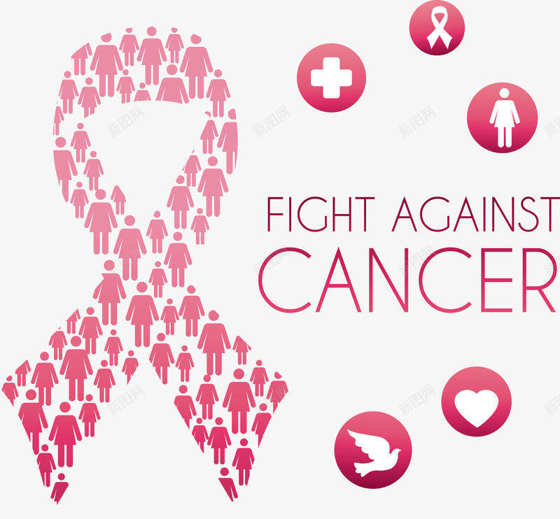 关爱女性抗乳腺癌标志图标png_新图网 https://ixintu.com logo 关爱女性 抗乳腺癌 装饰