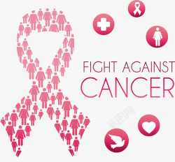 抗乳腺癌关爱女性抗乳腺癌标志图标高清图片