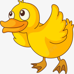 行走的鸭子卡通黄色鸭子高清图片