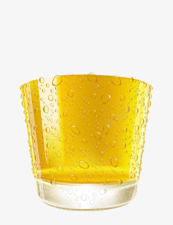 黄色瓶酒水泡素材