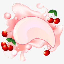 樱桃牛奶素材