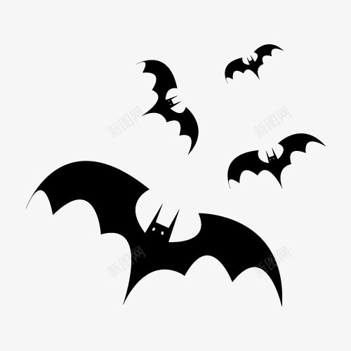 手绘蝙蝠图标png_新图网 https://ixintu.com 矢量蝙蝠 翅膀 蝙蝠 装饰 装饰画 黑色