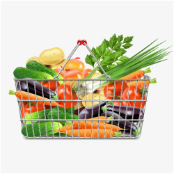透气蔬菜筐一篮子蔬菜矢量图高清图片