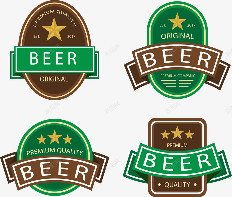 绿色星级啤酒徽章png免抠素材_新图网 https://ixintu.com 啤酒 啤酒徽章 啤酒节 星级啤酒